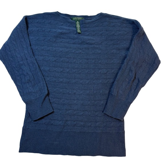 Lauren Ralph Lauren Sweaters - Lauren Ralph Lauren Navy Blue Cable Knit Crew Neck Sweater Women's Size Medium